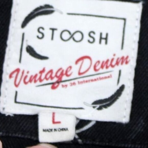 Stoosh Vintage Denim Black Button-Up Shirt With Embroidered Butterflies - Picture 3 of 8